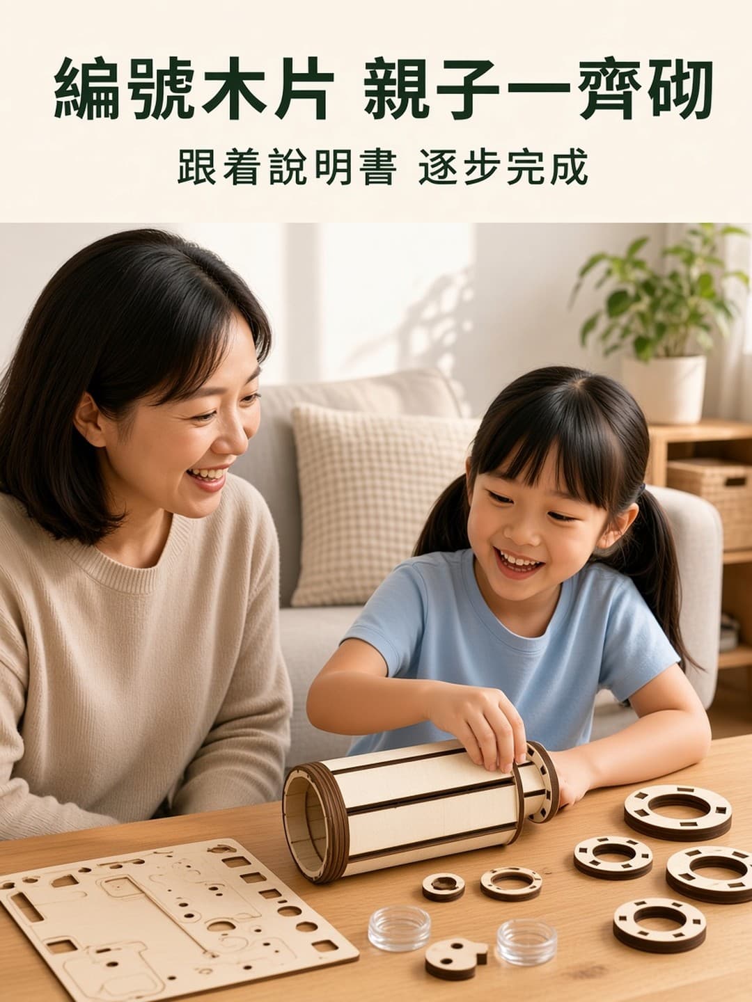 編號木片 親子一齊砌