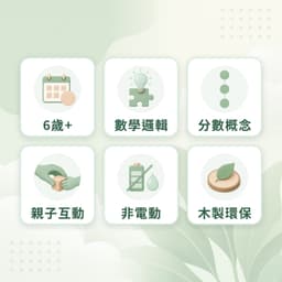 分數板特點：6歲+、數學邏輯、分數概念、親子互動、非電動、木製環保