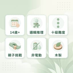 拼圖特點：14歲+、邏輯推理、十級難度、親子挑戰、非電動、木製