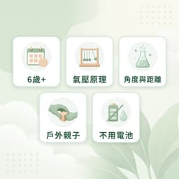 氣壓火箭特點：6歲+、氣壓原理、角度與距離、戶外親子、不用電池