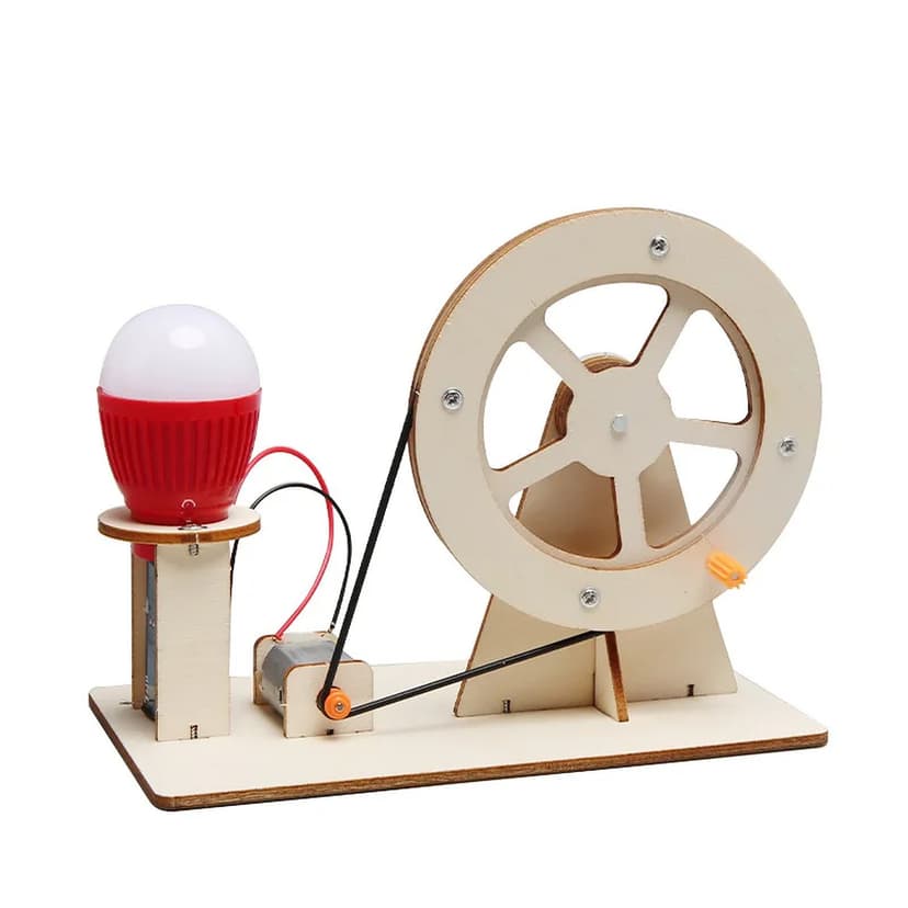手搖發電機燈泡套件 木製