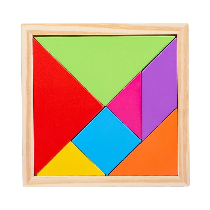 木製七巧板 18 × 18 公分(附木框)