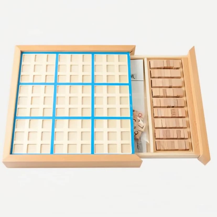 空白棋盤 抽屜收納數字木粒