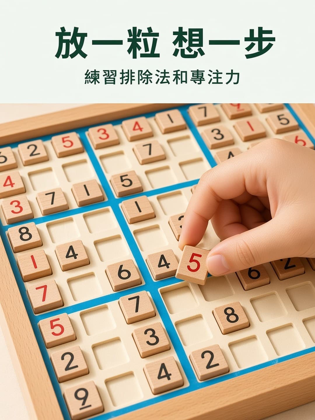 數字木粒放進格子
