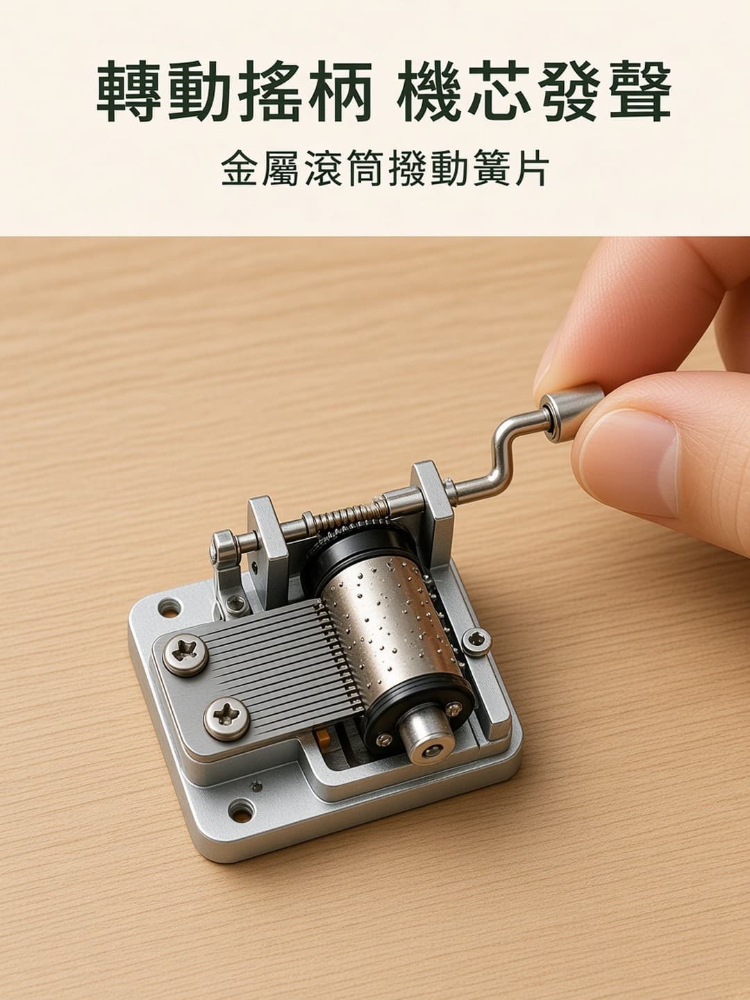 手搖音樂機芯 轉動發聲