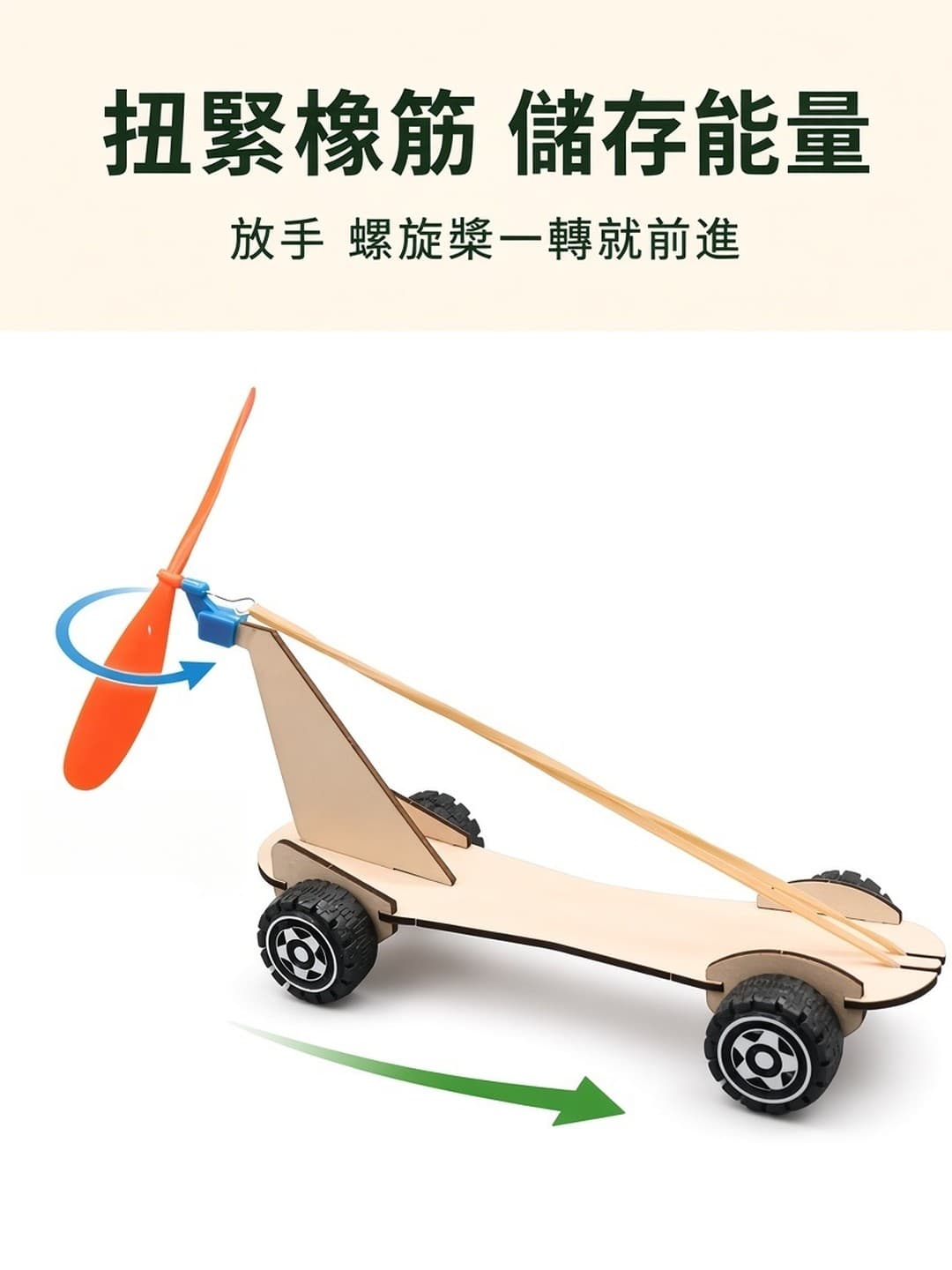 橡筋儲能 推動螺旋槳