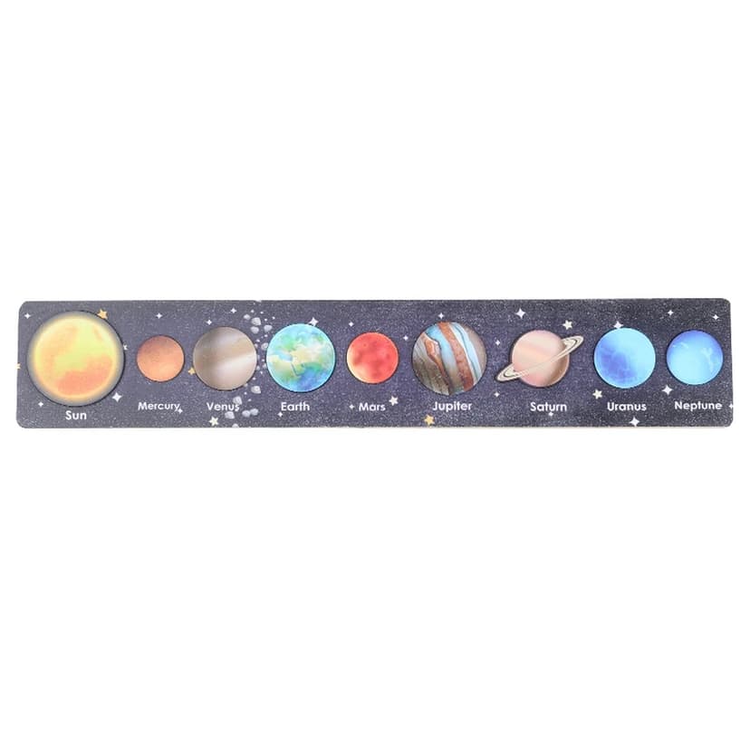 木製太陽系行星拼圖 深色託盤