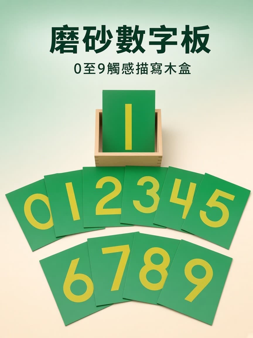磨砂數字板 0-9 木盒