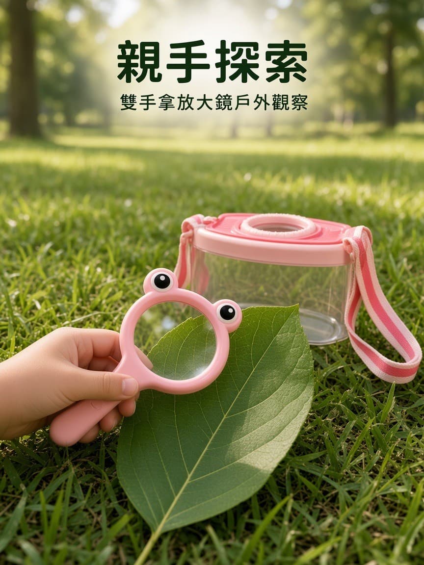 雙手用放大鏡觀察